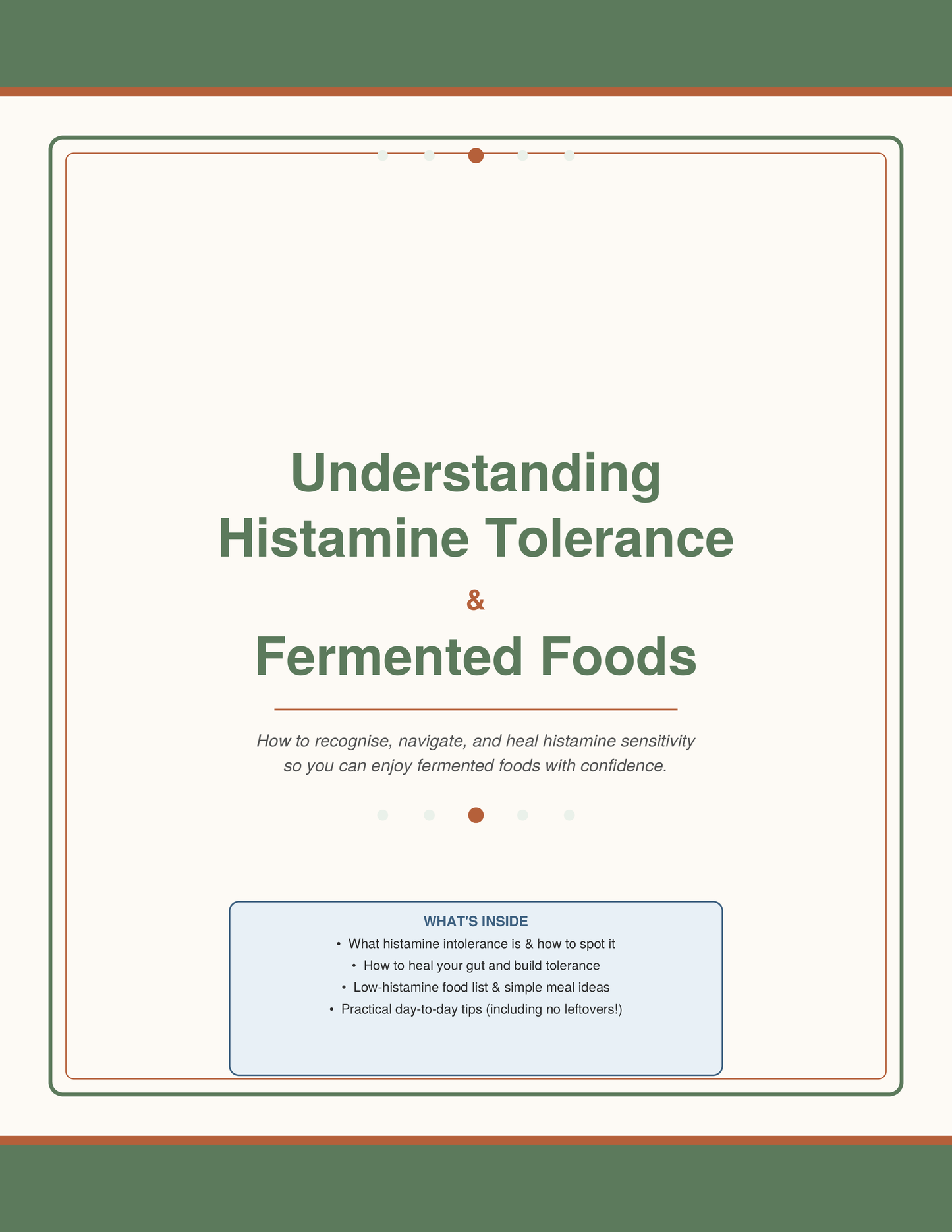Histamine Tolerance Guide